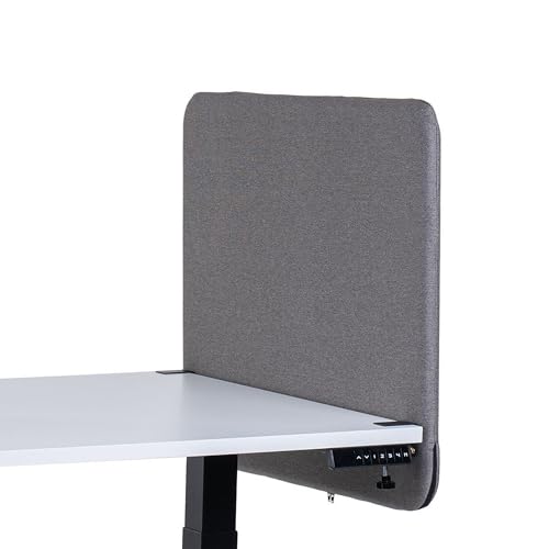 FIX 2 PLACE Akustik Trennwand 80 x 65 cm Granite Gray für Schreibtisch Freistehender Schreibtischteiler Sicht- und Geräuschschutz von FIX 2 PLACE