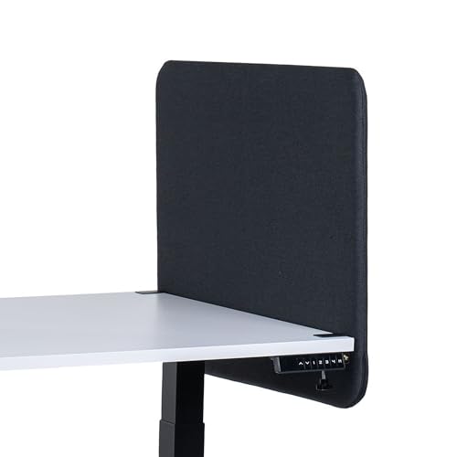 FIX 2 PLACE Akustik Trennwand 80 x 65 cm Graphite Black für Schreibtisch Freistehender Schreibtischteiler Sicht- und Geräuschschutz von FIX 2 PLACE