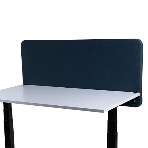FIX 2 PLACE Akustik Trennwand 120 x 65 cm Gray Blue für Schreibtisch Freistehender Schreibtischteiler Sicht- und Geräuschschutz von FIX 2 PLACE