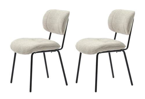 FJORDFORM Esszimmerstühle 2er Set, Küchenstuhl, Polsterstuhl, Wohnzimmerstuhl mit Rückenlehne, Sitzfläche aus Polyester, Metallbeine, Polyester, Off White, Perfekt für das Esszimmer FJORDFORM Esszimmerstühle 2er Set, Küchenstuhl, Polsterstuhl, Wohnzimmerstuhl mit Rückenlehne, Sitzfläche aus Polyester, Metallbeine, Polyester, Off White, Perfekt für das Esszimmer von FJORDFORM