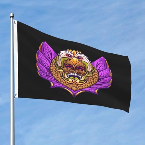 Flagge mit Totenkopf und Adler, 6 x 9 m, doppelseitig, langlebig, für den Außenbereich, dekoratives Banner, Polyester, Heimflaggen, Hof, Rasen, Willkommensflagge von FJQWKLF