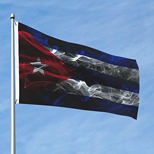 Rauchfarbene Flagge von Kuba, doppelseitig, 60 x 90 cm, langlebiges dekoratives Banner aus Polyester für den Außenbereich, Willkommensflagge für den Hof und den Rasen von FJQWKLF