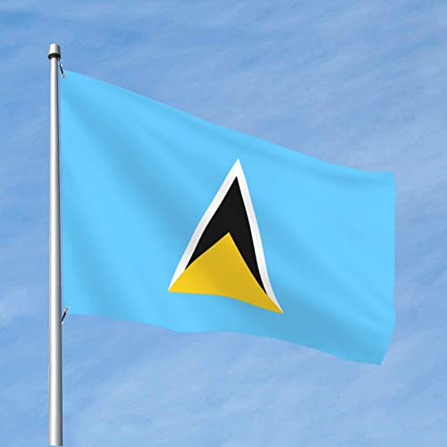 Robuste Flagge von St. Lucia, 4 x 6 Fuß, langlebiges Banner für den Außenbereich, Willkommensflagge für Zuhause, Party, Terrasse, Dekoration von FJQWKLF