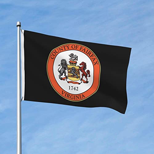 Siegel von Fairfax County, Virginia-Flagge, 90 x 150 cm, doppelseitig, langlebig, für den Außenbereich, dekoratives Banner, Polyester, Heimflaggen, Hof, Rasen, Willkommensflagge von FJQWKLF