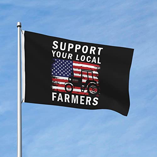 Unterstützen Sie Ihre lokalen Landwirte. USA-Flaggen für den Außenbereich, 90 x 150 cm, doppelseitiges Flaggenbanner, Dekoration für den Außenbereich, 3 x 5 Flaggen von FJQWKLF