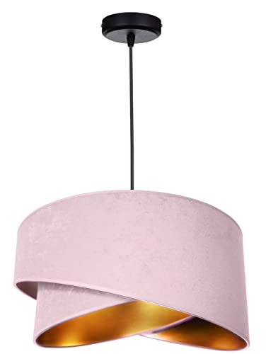 FKL DESIGN Home Deco – Pendelleuchte Esstisch – Hängeleuchten & Pendelleuchten – Deckenlampe Hängend – Lampenschirm Hängelampe- Esszimmerlampe - Wohnzimmer - Küchenlampe - Rose - E27, Serie TAD31 von FKL DESIGN Home Deco