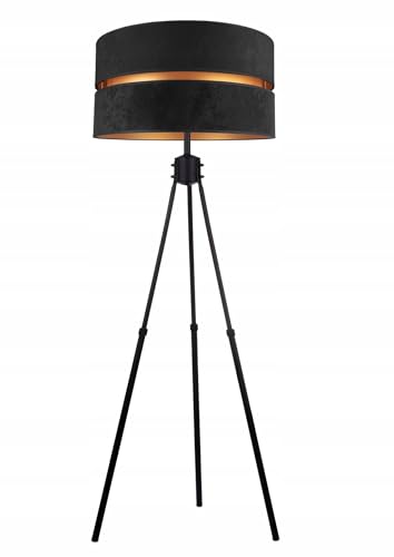 Stehlampe Wohnzimmer Schwarz-Gold Stehleuchte Standleuchte mit Dreibeinstativ Design Modern E27 Fassung Leselampe Max. 60W Wohnzimmerlampe Bettlampe Stehlampe Wohnzimmer Schwarz-Gold Stehleuchte Standleuchte mit Dreibeinstativ Design Modern E27 Fassung Leselampe Max. 60W Wohnzimmerlampe Bettlampe von FKL DESIGN Home Deco