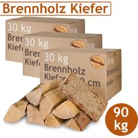 Flameup - Kiefer Brennholz Kaminholz 90 kg Holz Für Ofen und Kamin Kaminofen Feuerschale Grill Feuerholz 30 cm Holzscheite Wood Kammergetrocknet von FLAMEUP