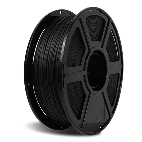 FLASHFORGE Kohlefaser PLA Filament 1.75mm, Kohlefaserverstärktes PLA 3D Drucker Filament, 1KG Spule Maßgenauigkeit +/- 0.02mm, hohe Festigkeit & hohe Abriebfestigkeit (PLA CF-Schwarz) von FLASHFORGE