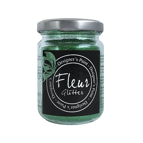 Fleur Glitter Pulver zum Mischen mit Farben und Farben, für Verschiedene Oberflächen, 90 g, Jade Green, verwandelt Farbe und Lack in einen schimmernden Effekt von FLEUR DESIGNER'S PAINT