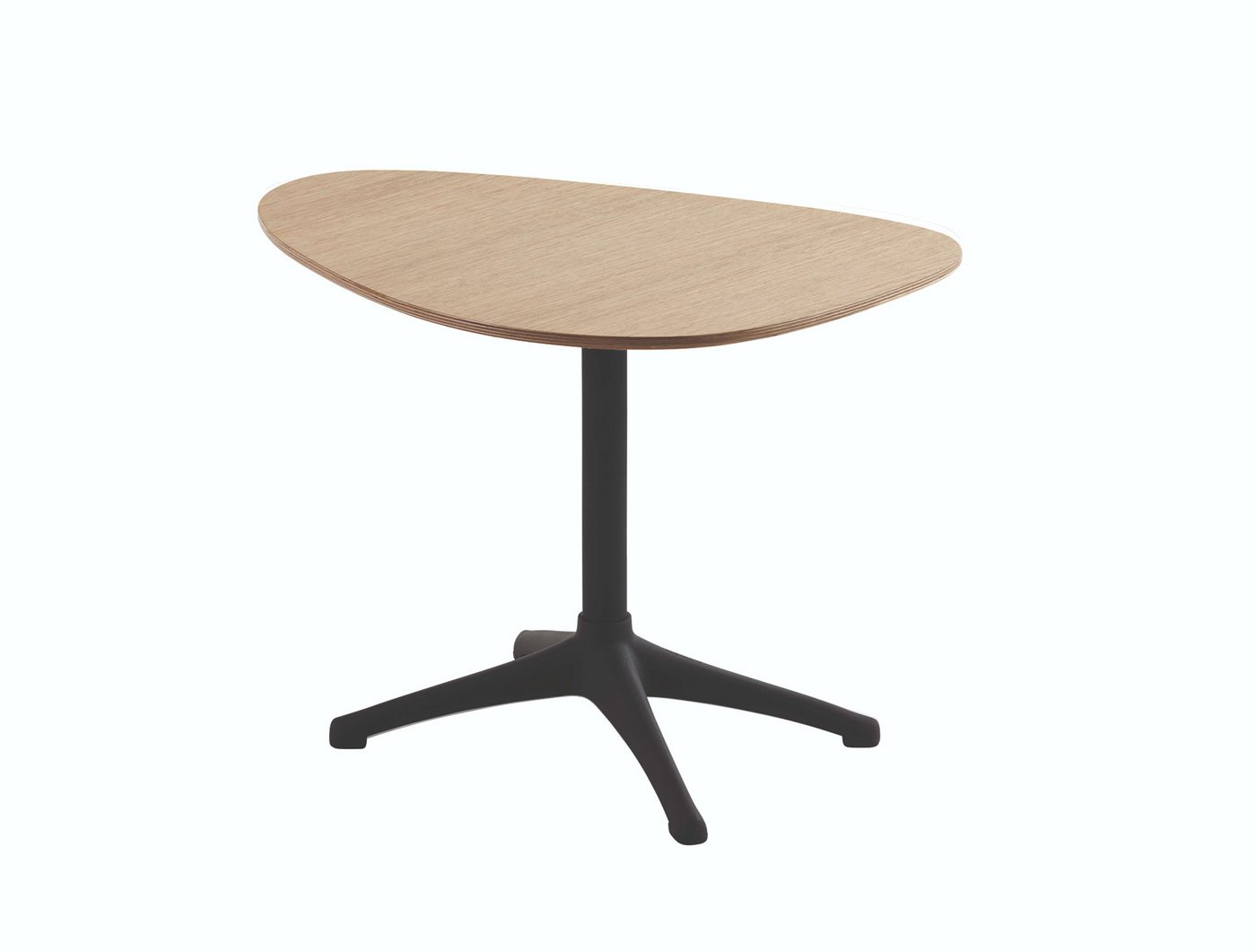 FLEXLUX Beistelltisch Nachttisch, Sofatisch, Kaffeetisch, Couchtisch, Nierenform, Walnuss oder Eiche Furnier, Fuß Alufarbig oder Schwarz, Höhe 45 cm von FLEXLUX