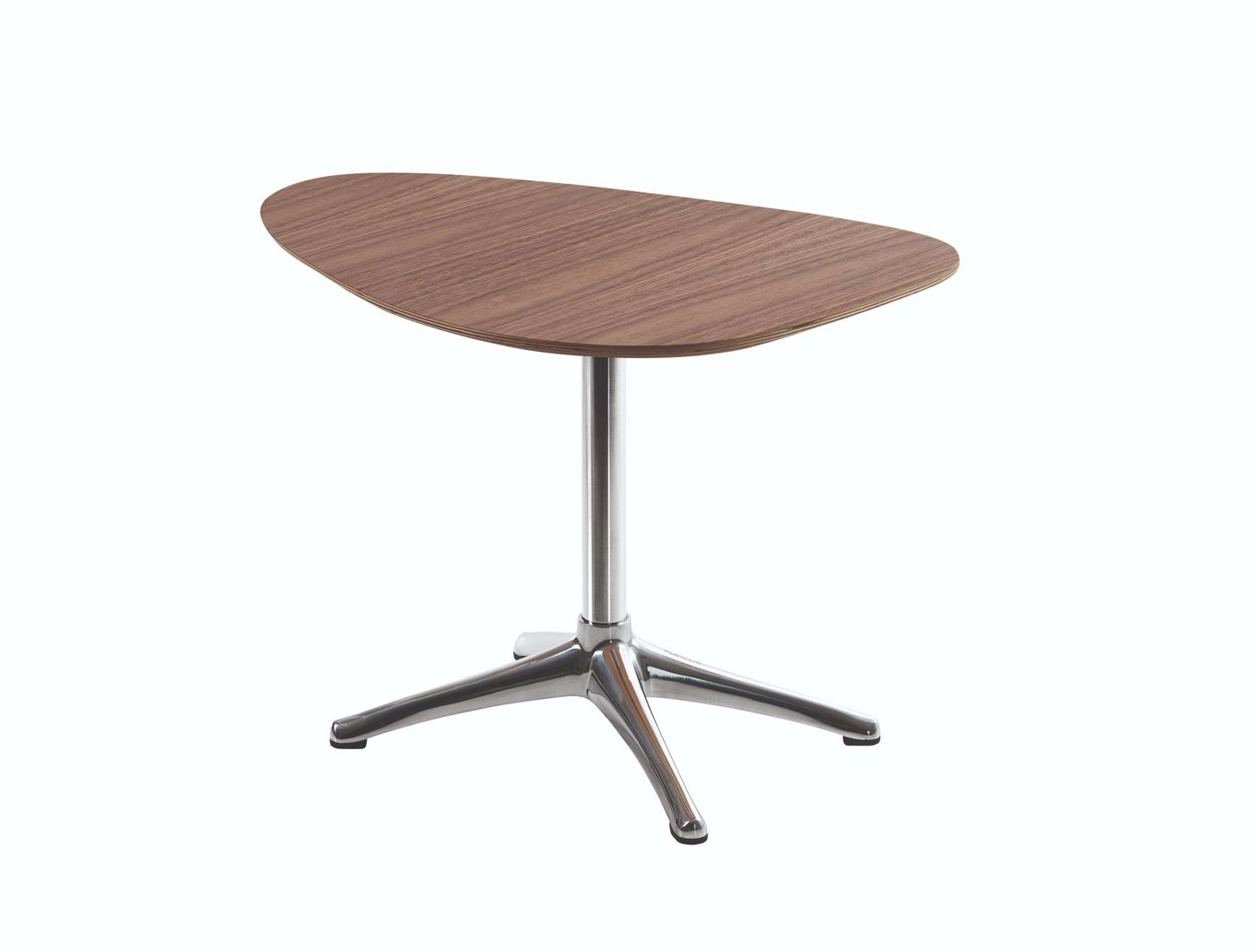 FLEXLUX Beistelltisch Nachttisch, Sofatisch, Kaffeetisch, Couchtisch, Nierenform, Walnuss oder Eiche Furnier, Fuß Alufarbig oder Schwarz, Höhe 45 cm von FLEXLUX