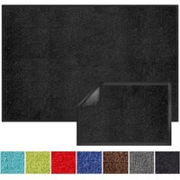 Floordirekt - Schmutzfangmatte Monochrom Schwarz 60 x 90 cm - Schwarz von FLOORDIREKT