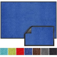 Floordirekt - Schmutzfangmatte Monochrom Blau 60 x 90 cm - Blau von FLOORDIREKT