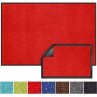 Floordirekt - Schmutzfangmatte Monochrom Rot 40 x 60 cm - Rot von FLOORDIREKT