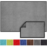 Floordirekt - Schmutzfangmatte Monochrom Silbergrau 90 x 120 cm - Silbergrau von FLOORDIREKT