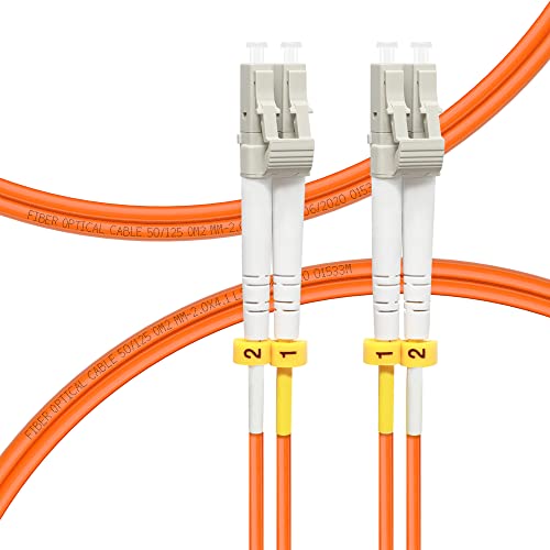 FLYPROFiber 0.2M OM2 LC auf LC LWL Glasfaser Patchkabel | Längenoptionen: 0,2m-20m, 1 GB Duplex LC-LC 50/125 um Multimode LWL Kabel LSZH 0.2 Meter von FLYPROFiber