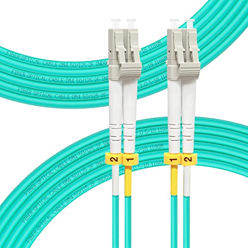 FLYPROFiber 10M OM4 LC auf LC LWL Glasfaser Patchkabel | Längenoptionen: 0,2m-100m, 40GB/100GB Duplex LC-LC 50/125um Multimode LWL Kabel LSZH 10 Meter von FLYPROFiber