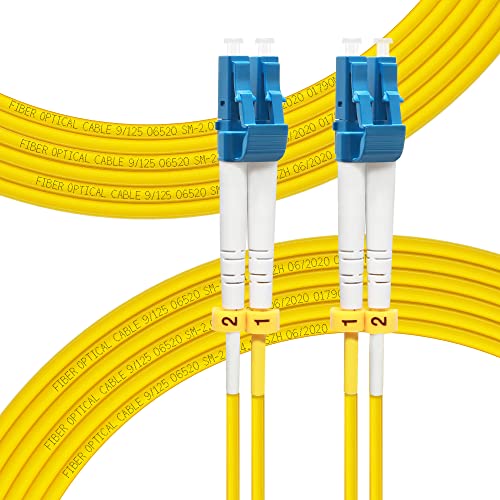 FLYPROFiber 15M OS2 LC auf LC LWL Glasfaser Patchkabel | Längenoptionen: 0,2m-200m, 1G/10GB Singlemode Duplex LC-LC 9/125um SMF LWL Kabel LSZH 15 Meter von FLYPROFiber