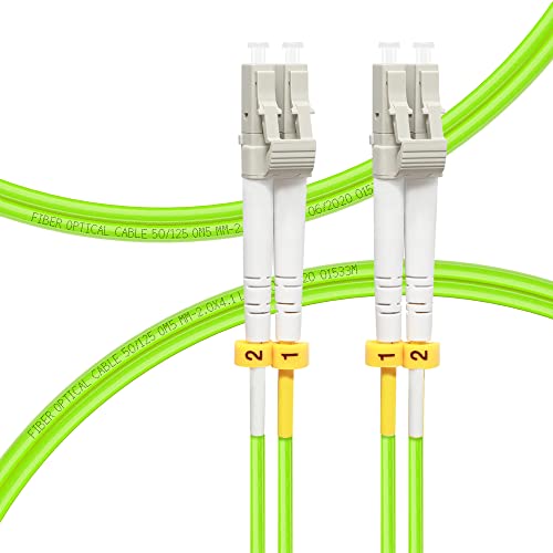 FLYPROFiber 2M OM5 LC auf LC LWL-Patchkabel | Längenoptionen: 0,2m-20m, 40 GB/100 GB Duplex LC-LC 50/125 um Multimode-Glasfaserkabel LSZH 2 Meter von FLYPROFiber