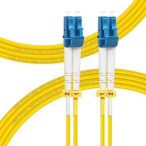 FLYPROFiber 3 M OS2 LC auf LC LWL Glasfaser Patchkabel | Längenoptionen: 0,2m-200m, 1G/10GB Singlemode Duplex LC-LC 9/125 um SMF-LWL Kabel LSZH 3 Meter von FLYPROFiber