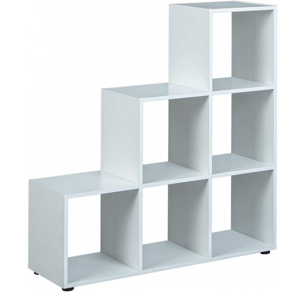 FMD Möbel Raumteilerregal Raumteiler Regal Bücherregal Stufenregal Mega 1 Weiß von FMD Möbel