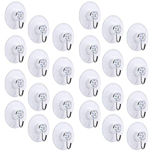 FOGAWA 24pcs Saugnapf Haken mit Saugnapf Saughaken Extra Stark Wandhaken Fenster Saugnapfhaken Ø 40 mm Saugnäpfe Vakumm Saughalter für Küche Badezimmer Fenster Fliesen Glas Lichterkette von FOGAWA