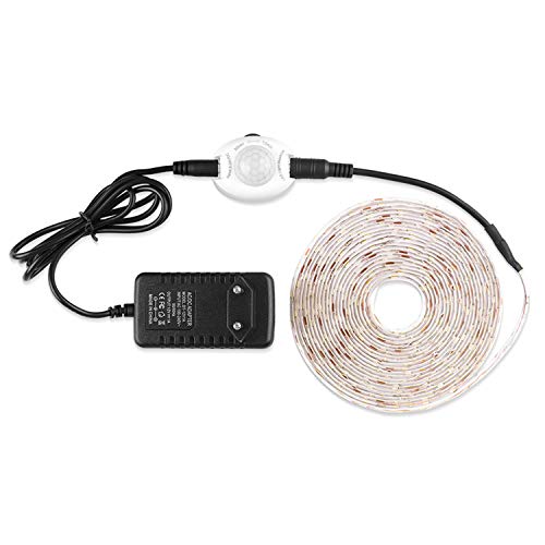 FOLGEMIR 4m Kalt Weiß LED Bett Nachtlicht, flexible LED Beleuchtung mit PIR Bewegungsmelder Sensor, komplettes Set mit 12V Netzteil, IP65 wasserdicht LED Streifen für Kinderbetten, Flurmöbel, Küchen FOLGEMIR 4m Kalt Weiß LED Bett Nachtlicht, flexible LED Beleuchtung mit PIR Bewegungsmelder Sensor, komplettes Set mit 12V Netzteil, IP65 wasserdicht LED Streifen für Kinderbetten, Flurmöbel, Küchen von FOLGEMIR