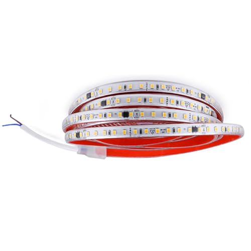 FOLGEMIR 4m Warmweiß LED Band mit IC, direkt an AC 220V, selbstklebend, 2835 SMD 120 Leds/m Streifen, helle Beleuchtung, IP65 wasserdicht von FOLGEMIR