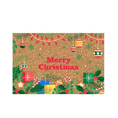 FOLODA Fußmatte mit Cartoon-Motiv, für Weihnachten, festliche Heimdekoration, Schlafzimmer, Wohnzimmer, Bodenmatte, Polyesterfasermatte und waschbare Matte, Weihnachts-Eingangsmatte von FOLODA