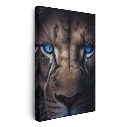 FOMACO Inspiring Art - Löwen Wandbild - Lion Untamed - Animals Leinwand Hochformat - 40 x 60 cm - ColorWorld - Coole Tier-Porträts & Animals Closeup Kunstdruck Bilder von FOMACO Inspiring Art