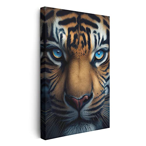 FOMACO Inspiring Art - Tiger Wandbild - Tiger Fascination - Animals Leinwand Hochformat - 40 x 60 cm - ColorWorld - Coole Tier-Porträts & Animals Closeup Kunstdruck Bilder von FOMACO Inspiring Art