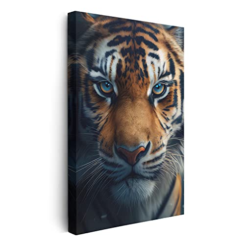 FOMACO Inspiring Art - Tiger Wandbild - Tiger Mystery - Animals Leinwand Hochformat - 50 x 75 cm - ColorWorld - Coole Tier-Porträts & Animals Closeup Kunstdruck Bilder von FOMACO Inspiring Art