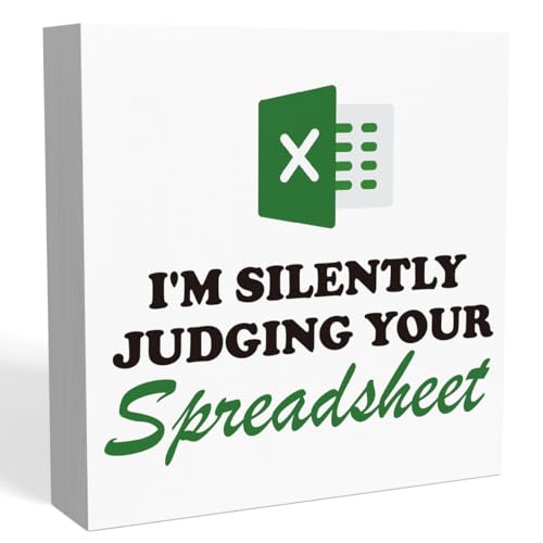 "I'm Silently Judging Your Spreadsheet"-Schild, Tabellenkalkulationsgeschenk, lustiges Geschenk für Buchhalter, Excel-Geschenk für Kollegen, CPA-Geschenke, lustige Büro-Dekoration, 12,7 x 12,7 cm von FONALO