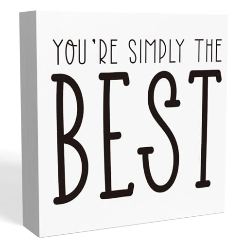 Schild "You'Re Simply The Best", rustikales Heimbüro, Schreibtischregal, Kabinendekoration, Geschenk für Fans der SC-TV-Show, lustiges SC-Geschenk für Freunde, Frauen, Chef, Kollegen, 12,7 x 12,7 cm von FONALO