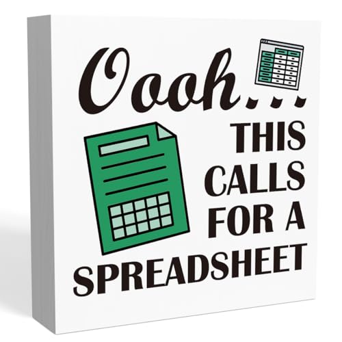 "This Calls for A Spreadsheet"-Schild, Tabellenkalkulationsgeschenk, lustiges Geschenk für Buchhalter, Excel-Geschenk für Kollegen, CPA-Geschenke, lustige Büro-Dekoration, 17,8 x 17,8 cm von FONALO