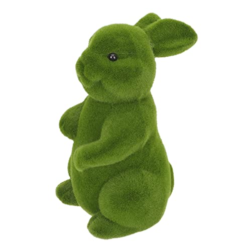 FONDOTIN Beflocktes Kaninchen Bunny rabsöl osterpräsente Garden Decoration ostegeschenke pelziger, beflockter Hase Hasen-Dekor Henne Dekorationen gefälschtes Tier Moos Skulptur Poly-Drache von FONDOTIN