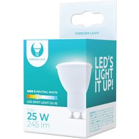 Forever - 2 Stück] Light GU10 led Lampe, Spot 3W (ersetzt 25), 4500K Neutralweiß, led Leuchtmittel 250 Lumen von FOREVER