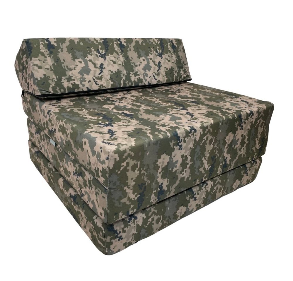 Klappmatratze Klappmatratze Gästematratze "CAMO" mit Kopfteil Größe 200x70x10cm, FORTISLINE von FORTISLINE