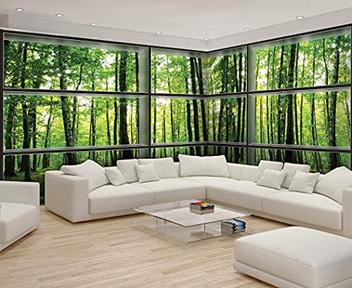 Forwall Eckfototapete XXL Fototapete 624x219 Wald Natur Panorama Wohnzimmer Schlafzimmer Wandtapete Vlies Tapete UV-Beständig Geruchsfrei Montagefertig (443, VEEXXL - 6 Bahnen) von Forwall