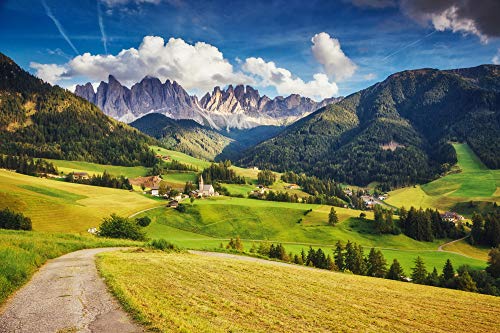 GEBIRGE Fototapete VLIES-450x280 cm (3790A)-Natur Baum Wald Landschaft See Berge Bäume Alpen Wandtapete-Inkl. Kleister-Vliestapete Bild Dekoration Wand-Dekor Moderne Motiv-Tapete Panorama Poster XXL von FOTOTAPETENDRUCK