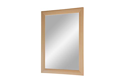 FRAMO Trend 35 - Wandspiegel 30x150 cm mit Rahmen (Buche), Spiegel nach Maß mit 35 mm breiter MDF-Holzleiste - Maßgefertigter Spiegelrahmen inkl. Spiegel und Stabiler Rückwand mit Aufhängern von FRAMO