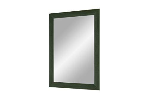 FRAMO Trend 35 - Wandspiegel 45x150 cm mit Rahmen (Grün gewischt), Spiegel nach Maß mit 35 mm breiter MDF-Holzleiste - Maßgefertigter Spiegelrahmen inkl. Spiegel und Stabiler Rückwand mit Aufhängern von FRAMO