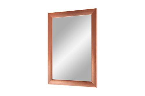 FRAMO Trend 35 - Wandspiegel 45x70 cm mit Rahmen (Kupfer), Spiegel nach Maß mit 35 mm breiter MDF-Holzleiste - Maßgefertigter Spiegelrahmen inkl. Spiegel und Stabiler Rückwand mit Aufhängern von FRAMO