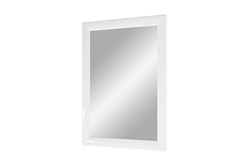 FRAMO Trend 35 - Wandspiegel 60x70 cm mit Rahmen (Weiss Hochglanz), Spiegel nach Maß mit 35 mm breiter MDF-Holzleiste - Maßgefertigter Spiegelrahmen inkl. Spiegel und Stabiler Rückwand mit Aufhängern von FRAMO
