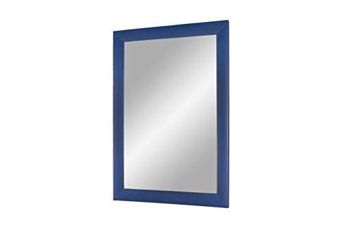 Trend 35 - Wandspiegel 40x70 cm mit Rahmen (Dunkelblau gewischt), Spiegel nach Maß mit 35 mm breiter MDF-Holzleiste - Maßgefertigter Spiegelrahmen inkl. Spiegel und stabiler Rückwand mit Aufhängern von FRAMO
