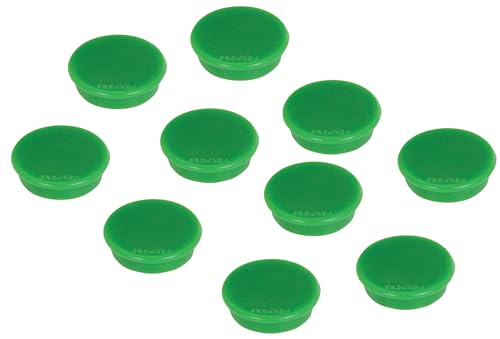 FRANKEN Signal-Magnete Rund, 10 Stück, Hochwertige Haftmagnete für Magnettafel, Whiteboard oder Kühlschrank in Büro, Schule oder Haushalt, 13 mm, Grün, HM10 02 von Franken