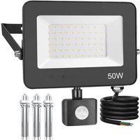 Outdoor led Flutlicht Bewegungssensor 50W, 5000LM Outdoor led Strahler Wasserdicht IP66 6500K Kaltweiß für Hof, Garage, Terrasse von FREOSEN