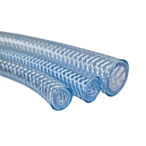 Fittingstore - METERWARE - PVC-Schlauch mit Gewebeeinlage - Lebensmittelqualität, Trinkwasser, Druckluftschlauch, Wasserschlauch (Transparent / 50 x 60 mm) von fittingstore