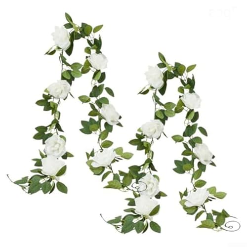Künstliche weiße Rosenranken für Hochzeitsdekoration, 1,8 m, 1,5 m Länge für elegante Umgebungen Künstliche weiße Rosenranken für Hochzeitsdekoration, 1,8 m, 1,5 m Länge für elegante Umgebungen von FUBESK